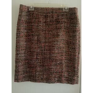 J. Crew ~The Pencil Skirt~Orange & Brown Tweed Lined Skirt~NextToNew~Sz. 12